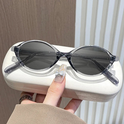 Simple Geometric Oval Small Frame Retro Design Women's Polarized Sunglasses UV Protection Customizable Prescription K9142