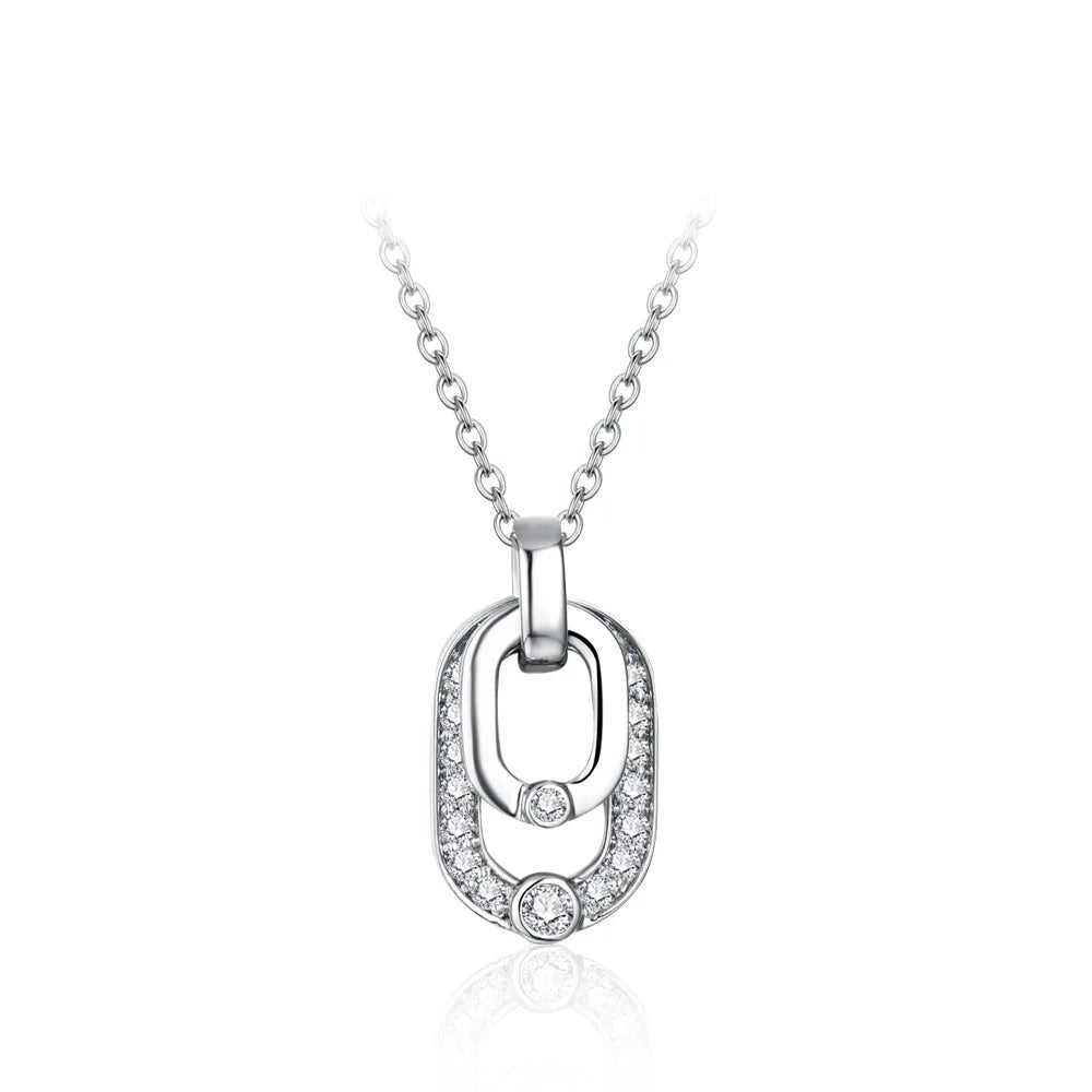 2024 Luxury Round Cut 2.2mm Moissanite Pendant Necklace For Women 925 SIlver Sparkling Wedding Party  Fine Jewelry Gift