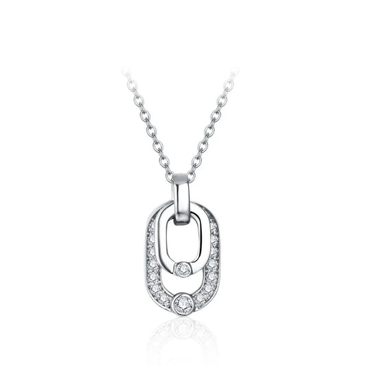 2024 Luxury Round Cut 2.2mm Moissanite Pendant Necklace For Women 925 SIlver Sparkling Wedding Party  Fine Jewelry Gift