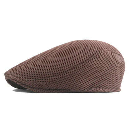Men Women Hat Adjustable Newsboy Beret Ivy Cap Cabbie Flat Caps  Breathable Mesh Summer
