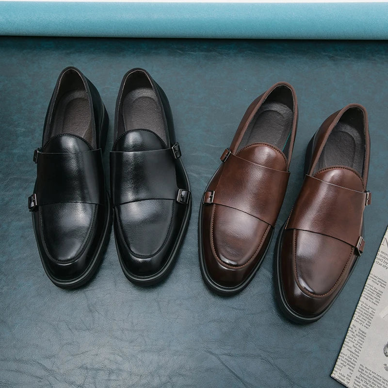 2026 Man Split Leather Shoes Rubber Sole Man Business Office Male Dress Lether Shoes Genuine Leather Wedding Party Shoes Plus 46