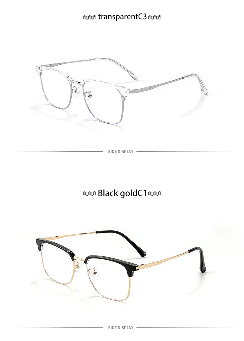 Square Men's Business 8026 Anti-Blue Light Classic Retro Anti-Blue Light Reading Glasses Women Prescription Customized