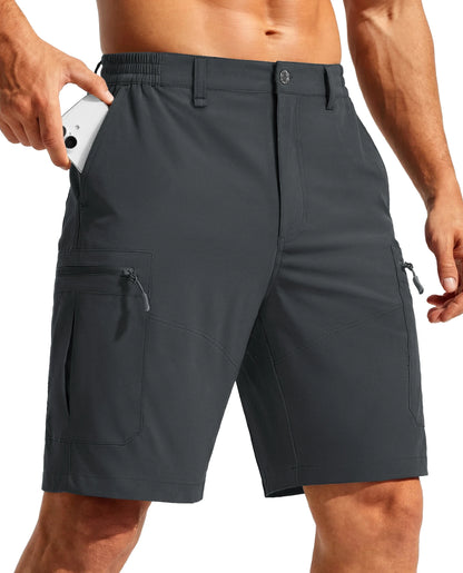 Men's Hiking Cargo Shorts 9" Quick Dry Lightweight Water Resistant Nylon Shorts Summer Casual Golf Work with 5 Pockets