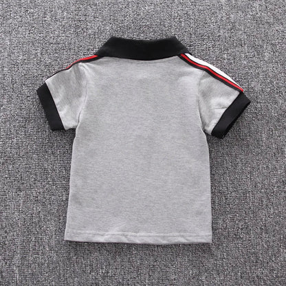 0-5 Year Old Boy's Cotton Fashion Polo Shirt Suit Baby Summer Clothes 2-Piece Set
