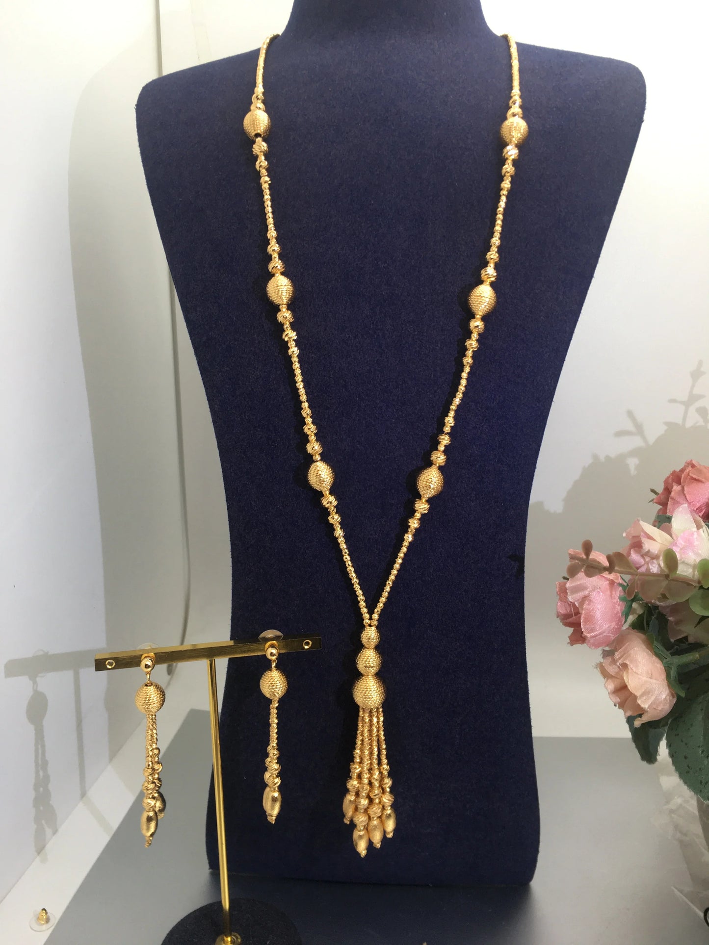 2PCS Luxury Waterdrop Indian Bridal Jewelry Set for Women Wedding Party Dubai Style Trendy Fashion