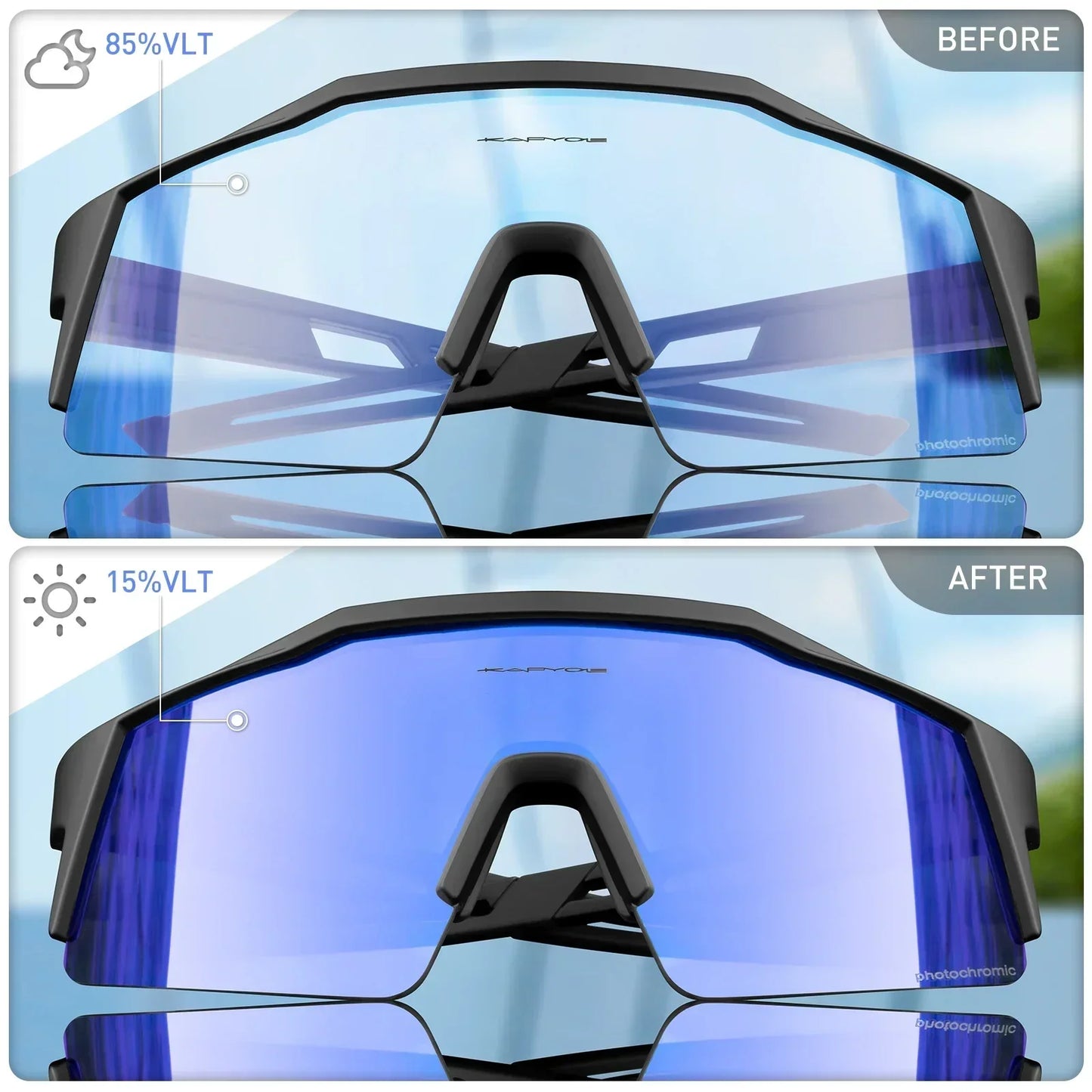 Red Photochromic Cycling Sunglasses for Men Blue Photochromic Cycling Glasses Mountain New Bicycle Goggles Eyewear Sports