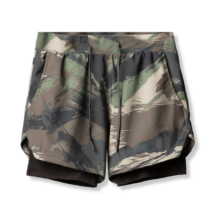 Fashion Gym Shorts for Men Clothing Casual Sweatpants Outdoor Running and Cycling Breathable Double-layer Shorts Men