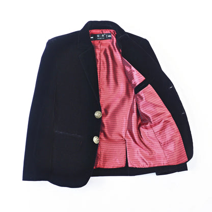 Boys Suit Jacket for Kids Formal Velvet Blazer School Uniforms