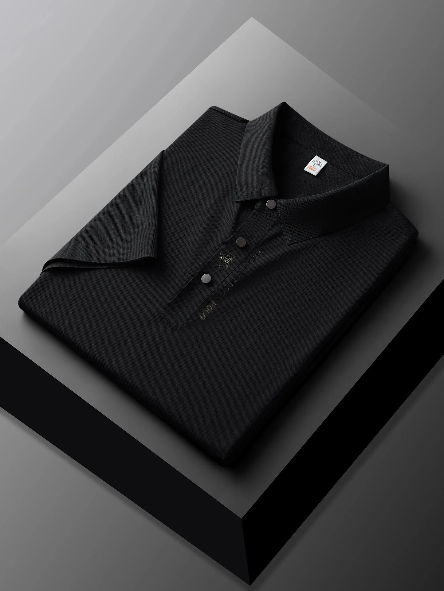 High quality silk breathable short sleeve POLO shirt men's lapel top 2024 summer new light luxury brand printed casual T-shirt
