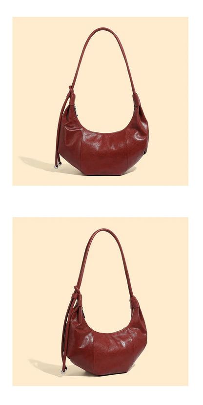 Dumpling bag leather bag Soft Leather Large Capacity minimalist shoulder bag women female luxury moon bag handbag