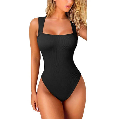 Sexy Summer High Waist for Women Cupless Comfortable Square Collar  Shapewear Ultra Elastic Slim Thong Shapewear Jumpsuit