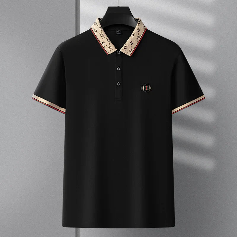 2025 New Summer Men's Business Leisure High end Fashion Boutique Embroidery Original Design Top Short sleeved Polo Shirt