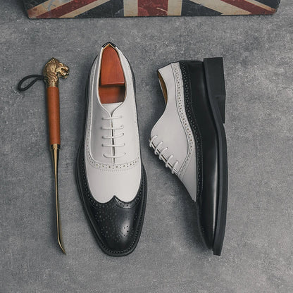 Spring black white leather shoes for men High quality wedding Dress shoes Business office loafers men shoe Luxury designer shoes