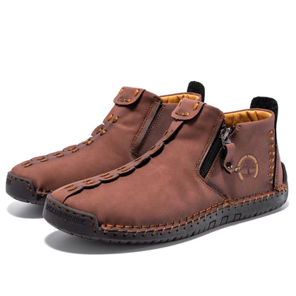 2026 New Style Comfortable Loafers Fashion Ethnic Style Casual Shoes Men's Slip-on Spring Breathable Boots Plus Size Ankle Boots
