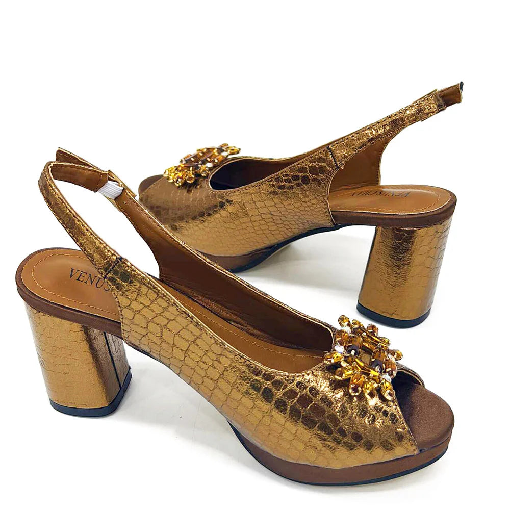 Italian Shoes and Bags Matching Set 2024 Women Heel Party for Silver Colour Italian Design Wedding Bigger Size Shoes