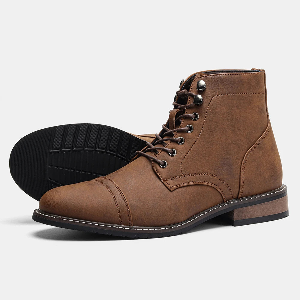Classical Men Boots 2025 Fashion Comfortable Spring Leather Ankle Boots