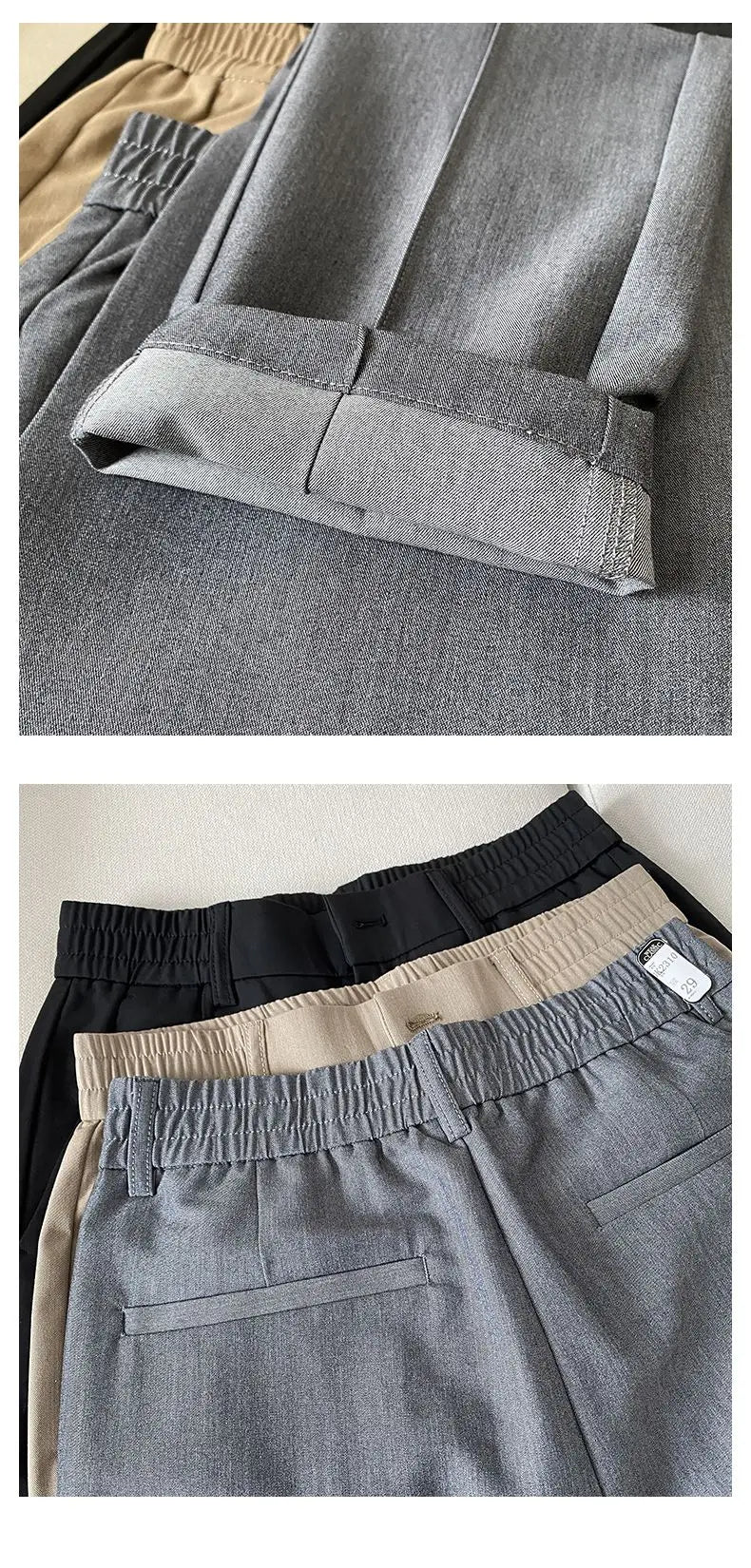 Summer New Light Thin Solid Color Suit Pants High Quality Slim Fit Stretch Trousers Men's Formal Business Social Dress Pants