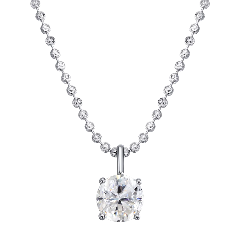 Round Brilliant Cut 2/3/4ct Solitaire Moissanite Pendant Necklaces Women s925 1.5mm Solid Choker Big Diamond Neck Chain