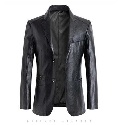2025 Autumn Jacket Men Solid Color Leather Coat Jacket Casual Motorcycle Biker Coat Leather Jackets Male Big Size 6XL 7XL