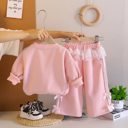 New Spring Autumn Baby Clothes Suit Children Girls Long Sleeved T-Shirt Pants 2Pcs/Sets Fashion Kids Clothing Set Infant Outfits