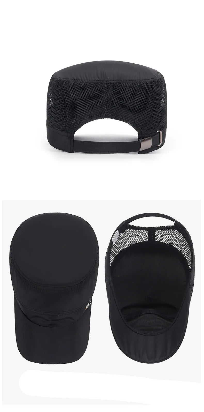 military cap flat top hat men's baseball hat spring summer men's outdoor sunshade mesh hat