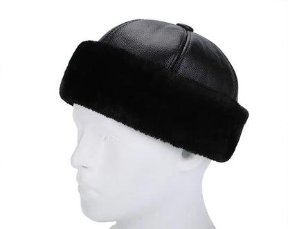 Brand New Style 2026 Retro Cowhide Bomber Hat Winter Keep Warm Caps Men Women Real Leather Cap Thick Velvet Dad Hat Leather Hat