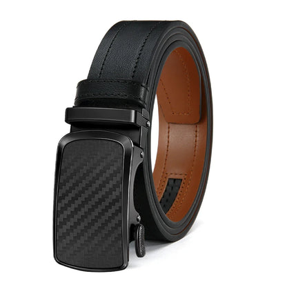 Leather belt men High Quality PU Leather Belts, Automatic Buckle Belt, Adjustable No Hole Belt Jeans Belt for Men