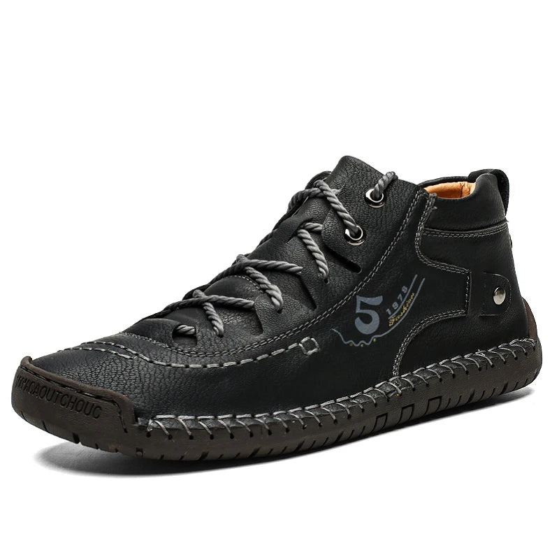 New Large-Sized 100% Cowhide Men's Boots Fashionable Casual Thick-Soled Breathable Men's Leather Shoes Outdoor Sports Chelsea