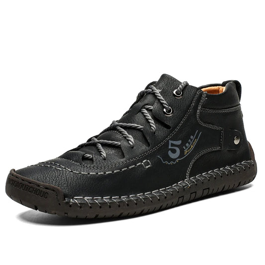 New Large-Sized 100% Cowhide Men's Boots Fashionable Casual Thick-Soled Breathable Men's Leather Shoes Outdoor Sports Chelsea