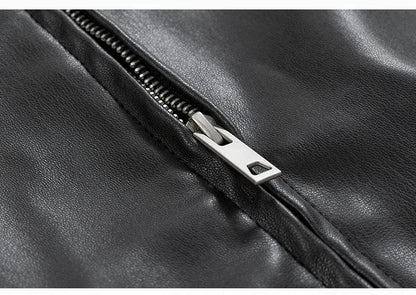 Spring Autumn Cool Luxury Short Black Soft Light Pu Leather Jacket Men Zipper Casual Mens Jackets and Coats Fashion