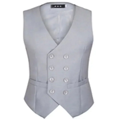 2026 Men's Slim Waistcoat Vest Spring Autumn Solid Double Breasted Oversized Suit Vest Men Formal Blazer Vest Wedding Party Tops