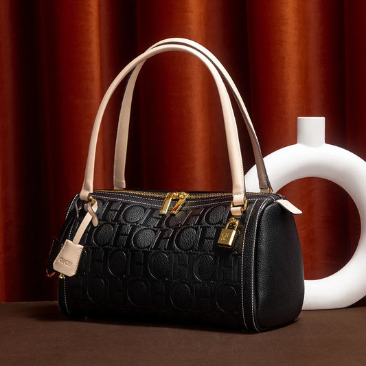 Women's Boston Bag Autumn Winter New Collection Letter Design Texture Shoulder Bags