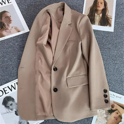 Coats for Women Solid Loose Blazer Woman Spring Autumn Jacket Korean Luxury Clothing In Promotion Outdoor Modern Bags Outerwears