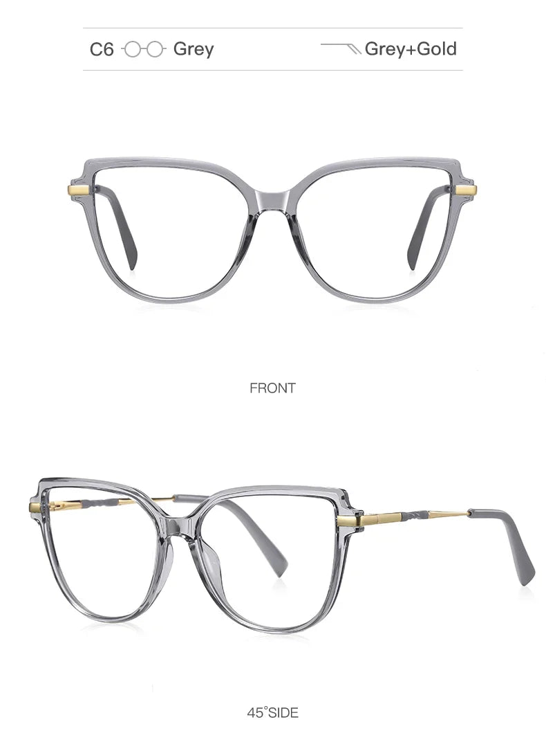 Stylish Large Frame Simple Geometric Design Anti-blue Light Reading Glasses Customized Prescription Available PFD2210