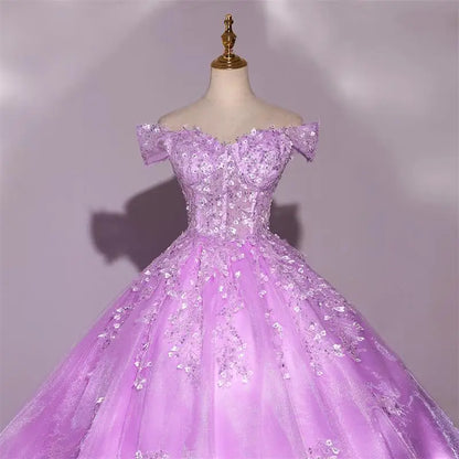 Customized 15 Quinceanera Dresses Ball Gown Luxury Glitter Party Dresses Elegant Off Shoulder 15 Yearl Old Dress Prom Gown 2025