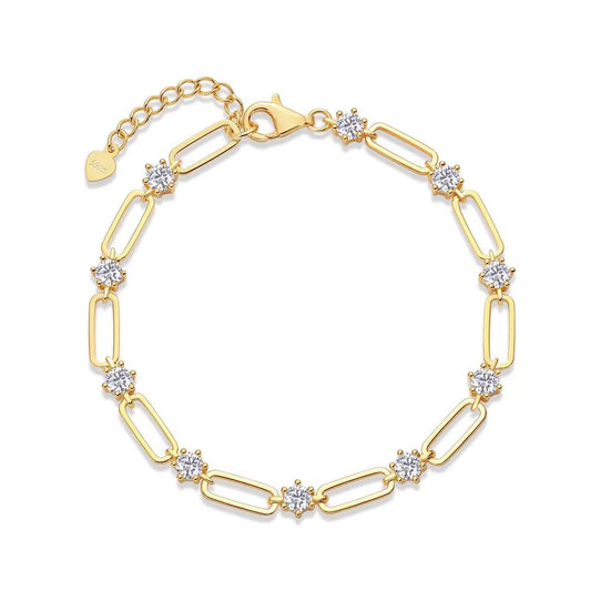 Bracelets en moissanite ronde pour femmes hommes, diamants de laboratoire DVVS1, chaîne réglable en argent sterling 925, bijoux