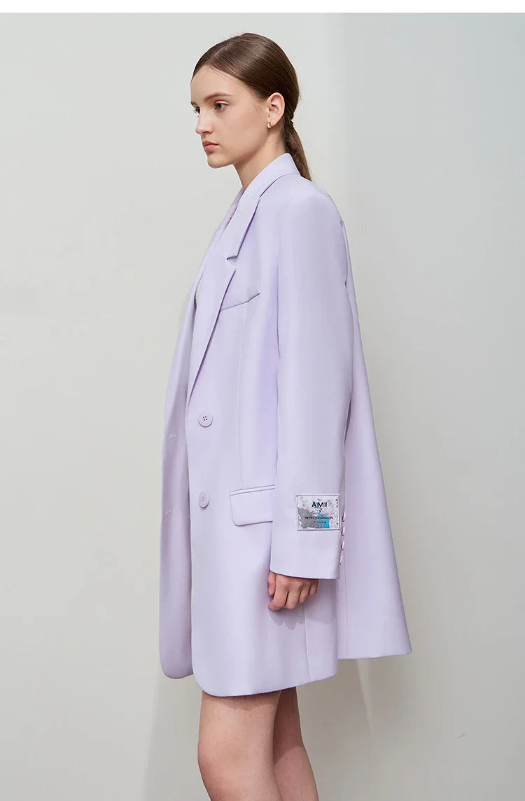 Minimalist Women's Jacket 2025 Autumn New Solid Color Commuter Loose Straight Women's Long Sleeve Top Long Blazer 12541154