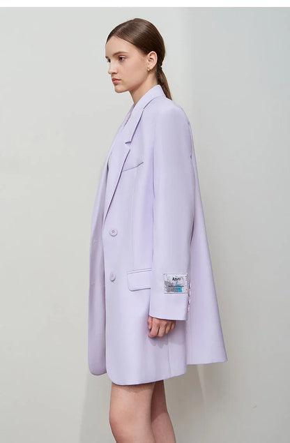 Minimalist Women's Jacket 2025 Autumn New Solid Color Commuter Loose Straight Women's Long Sleeve Top Long Blazer 12541154