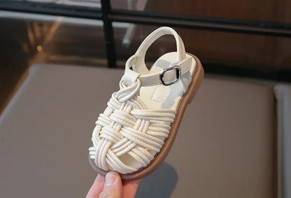 New Sandals Summer Children's Woven Casual Baby Shoes Girls Beach Shoes Slipper Baby Girl Shoes Size 22-31