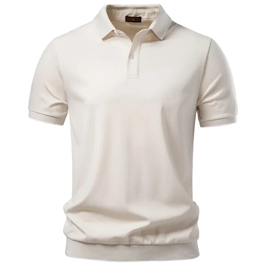 Old Money Polo Shirt Men‘s Solid Color Design Premium Fabric Skin Friendly Cool Breathable Soft Wear