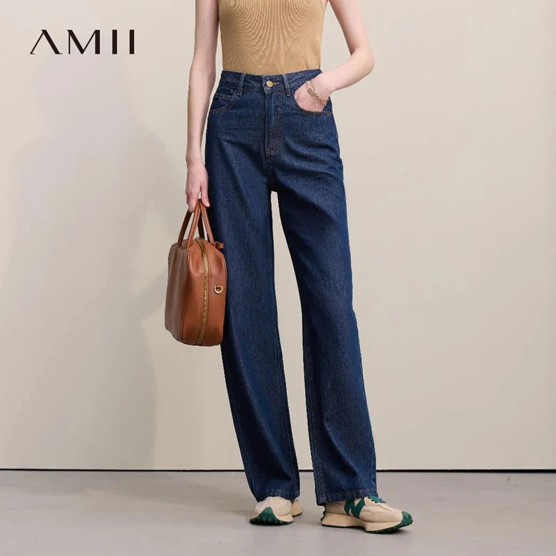 Women's Jeans 2026 Spring New Casual Letter Embossed Cotton Denim Trousers Women's Retro Versatile Straight Pants 12641115