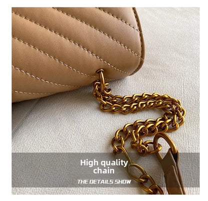 Women Embroidered Small Square Bag Chain Swallow Bag High End Versatile Shoulder Crossbody Bag Fashion Daily Ladies Handbag