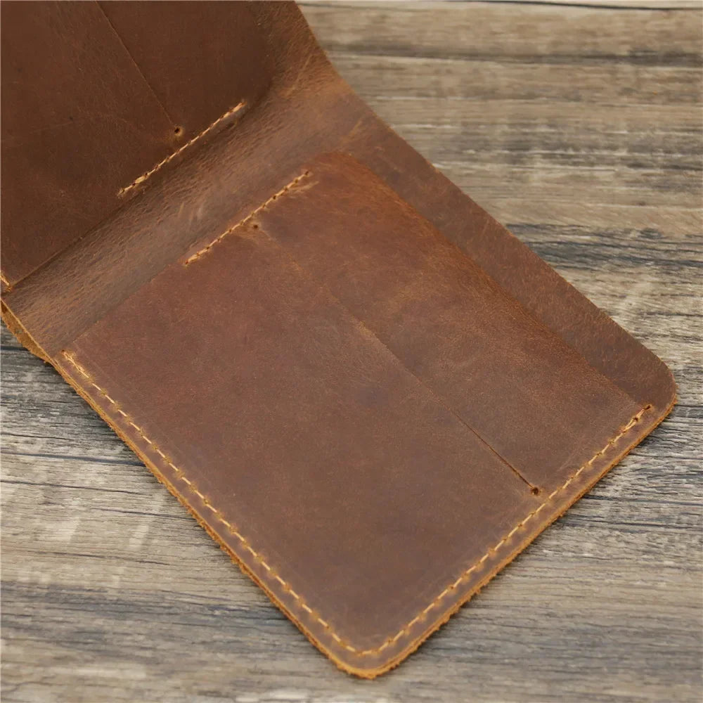 Men's Crazy Horse Leather Wallet, Genuine Leather Wallet, Card Bag, Simple Retro European and American Style, Mens Purse 2026