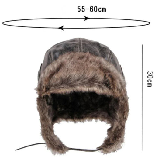 Russian Hat Unisex Thick Warm Winter Fur Hat for Men Women Windproof Leather Hat Male Female Snow Ski Trapper Earflap Cap
