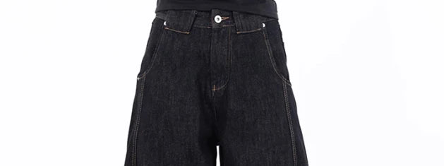American Retro Deconstructed Bla Knife  Jeans Women's Loose Silhouette Wide Leg Floor Length Trousers Casual High Waist...