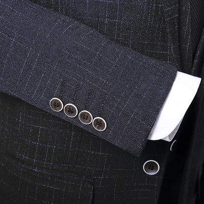 Mens Fashion Wedding Smart Casual 3 Piece Suit British Style High Quality Jacket Vest Trousers European American Banquet Look