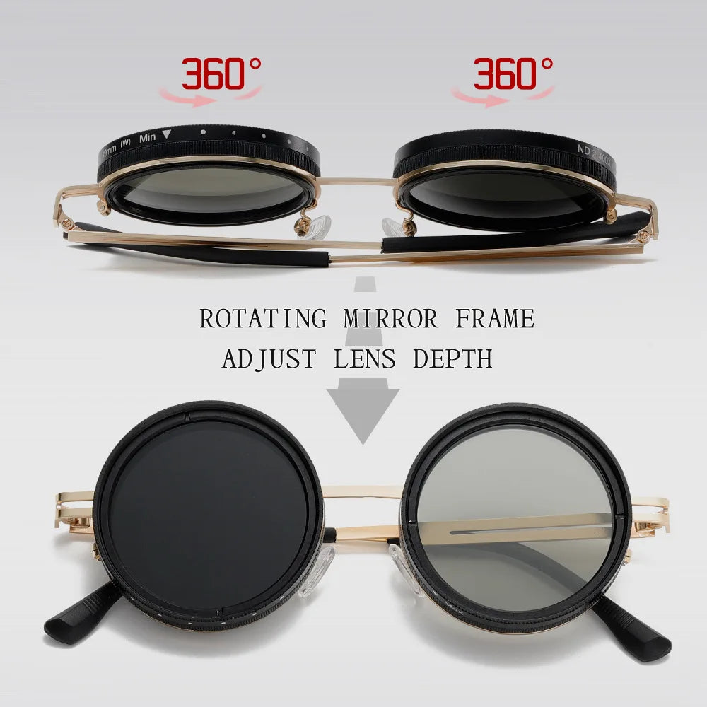 Cycling Glasses 9-level ND2-400 Adjustable Dimming Sunglasses Men Women Sun Glasses Anti UV Polarized ND Filter Shades