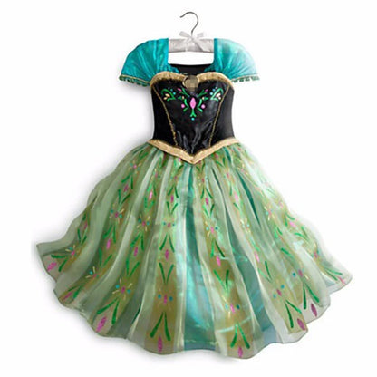 Muababy Princess Dress for Girls Aurora Belle Elsa Jasmine Cosplay Costume Party Halloween Carnival Outfit Kids 2-8Y Vestido