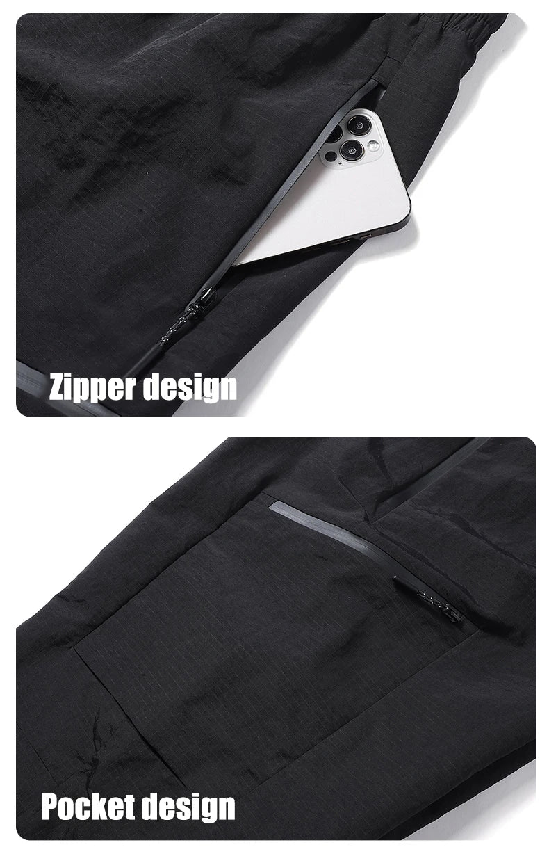 Hiking Women Pant Elastic Waist Waterproof Trouser Zippered Pockets Sport Pant Men Windproof Outdoor Cargo Pants Fishing Trouser