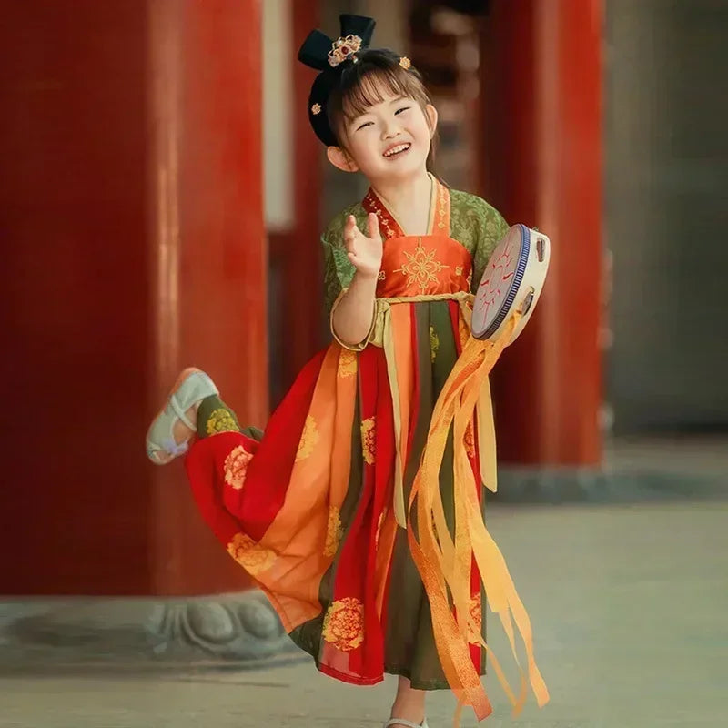 Girl Modern Hanfu Chinese Style Dress Halloween Fairy Kids Clothes Vestidos Traditional Cosplay Children Costume Girls Dresses